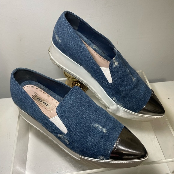 MIU MIU wedges Snearkers sz 37 made in italy - Picture 9 of 15